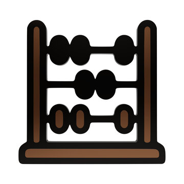 Brown wooden abacus math calculation tool icon vintage counting device , brown abacus isolated on a transparent background