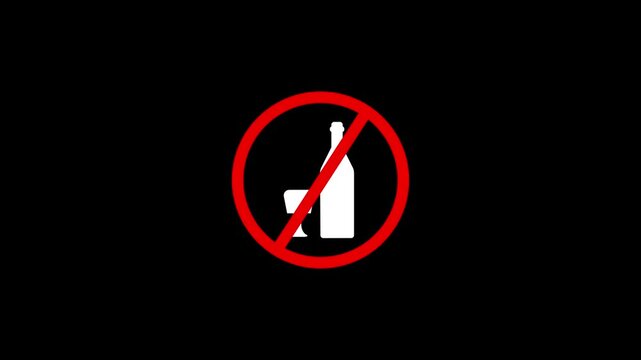 No alcohol prohibition symbol showcasing strict alcohol policy ban with clean minimalist
