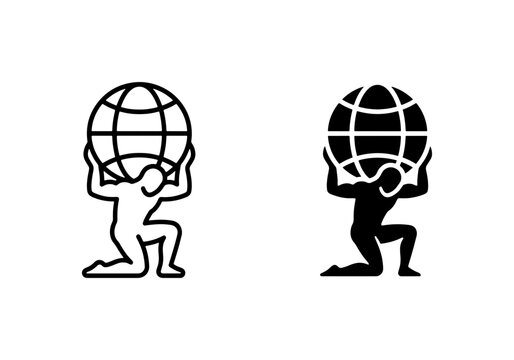 Atlas icon glyph for logo or app