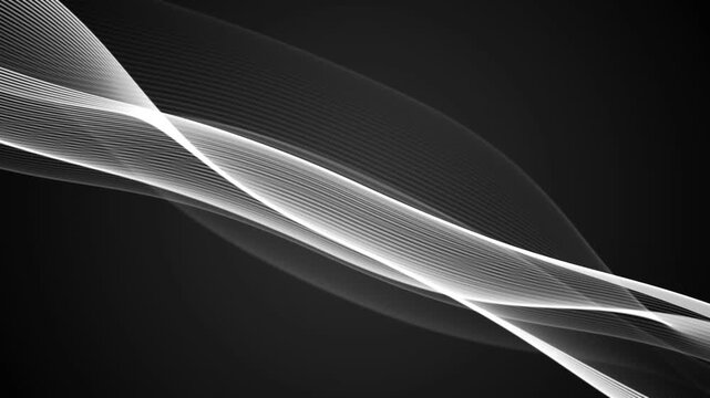 Flowing lines light waves cross background animation, creating a smooth abstract design with space for text.