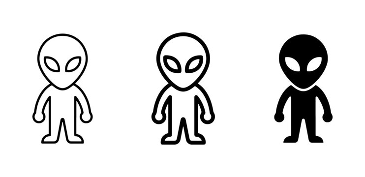 Alien icon glyph and outline for app and web