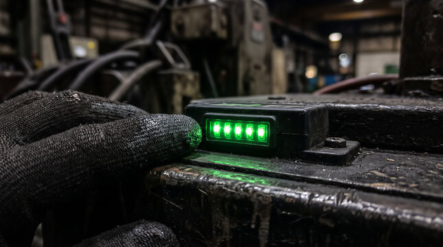 Manual labor and industrial machinery in dark factory