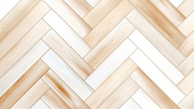 Light wooden herringbone pattern flooring creates warm and inviting atmosphere, perfect for modern interiors