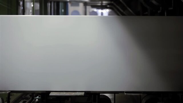Refrigerator Body Moving Along Conveyor Belt on Factory Assembly Line - 4K