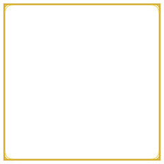 Obraz premium Minimalist golden square border frame design element with rounded corners isolated transparent background