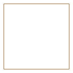 Fototapeta premium A simple square frame outline with a classic brown border color transparent background