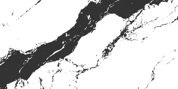 Abstract monochrome black and white marble stone texture with grunge diagonal crack vector illustration.