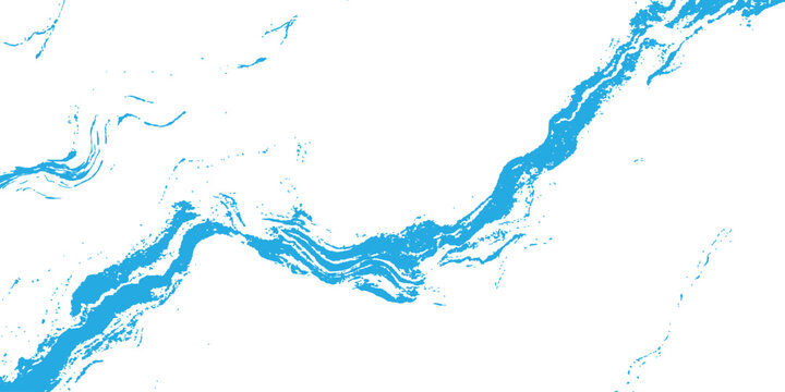 Abstract blue and white fluid ink marble texture background with diagonal flowing waves vector illustration design.