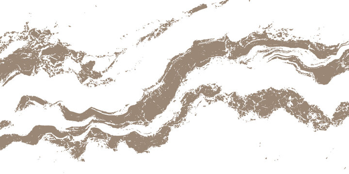 Abstract brown and white grunge marble texture background with horizontal rough wavy lines vector illustration design.