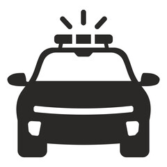 Police car icon with emergency lights on top © Sufia