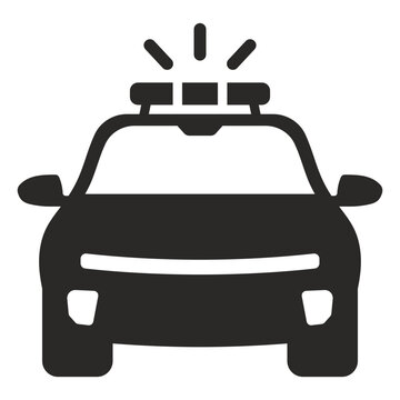 Police car icon with emergency lights on top