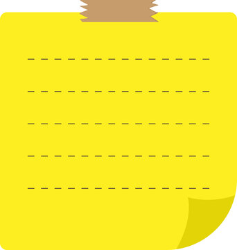 메모-메모지-메모지 일러스트-포스트잇-줄 메모지-사각 메모지-접착 메모지-테이프로 붙인-마스킹 테이프가 붙은 메모지-마스킹 테이프-메모 라벨-노란 포스트잇-가로 점선