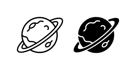 Planet icon, glyph for space exploration © Shadiul