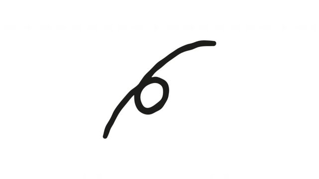 Number Six For Counting And Numbered Lists Doodle Animation. Six Digit And Mathematics Symbol. 4K Video Loopable Overlay Element. Hand-Drawn Animated Icon With Alpha Channel.