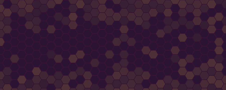 Dark purple background, with a repeating, hexagonal honeycomb pattern texture