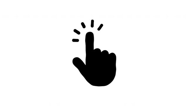 Pointing Finger For Touchscreen Selection And User Interaction Hand Drawn Doodle Animation. Tap Gesture And Digital Interface Control. Mobile App Navigation Prompt. 4K Loop With Alpha Channel.