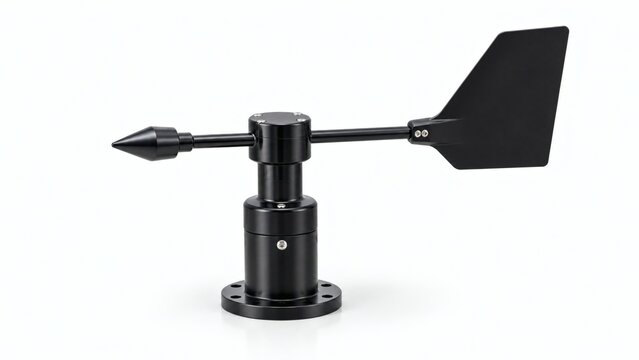 Machined Black Anodized Aluminum Wind Direction Vane Sensor on White