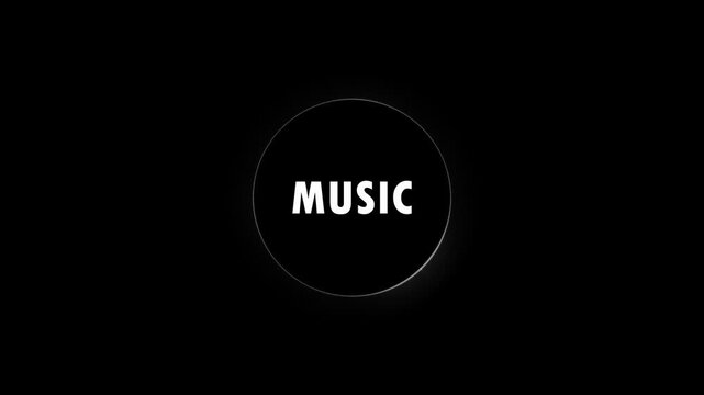 Modern music logo with sound wave design in a circular frame