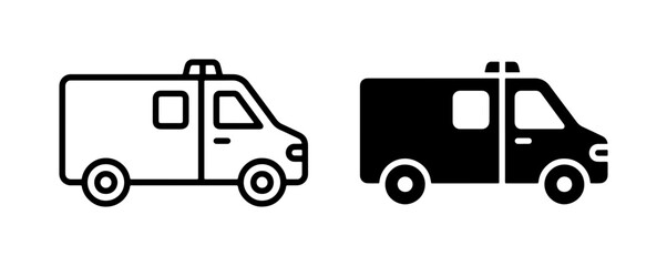 Ambulance vector icon for emergency medical service logo © Redoy