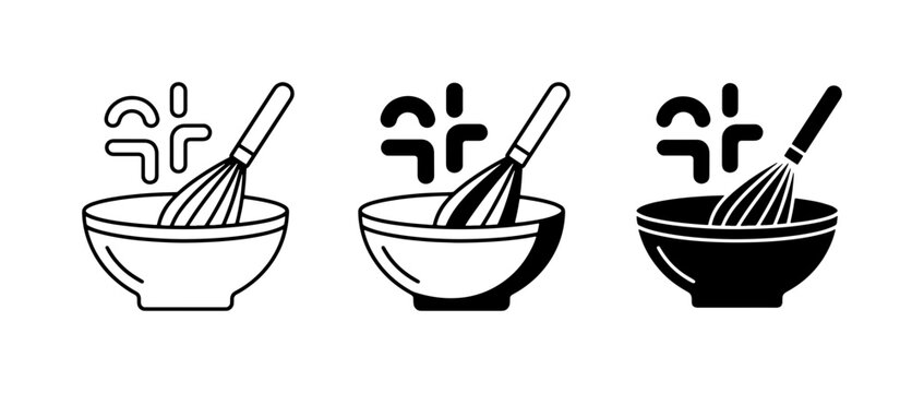 Whisk in bowl icon glyph for cooking and baking