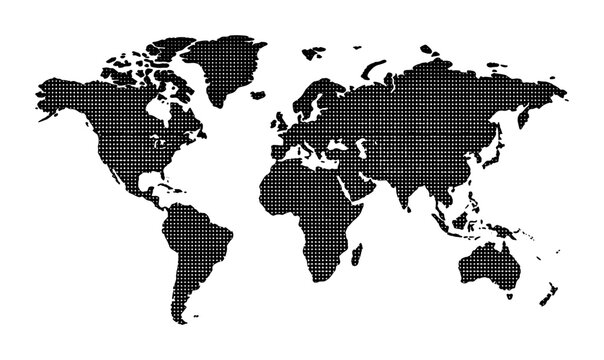 World map silhouette for logo or print