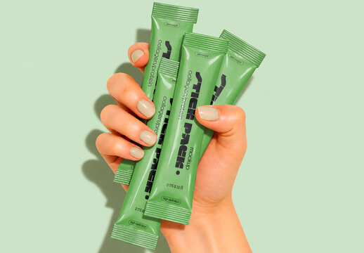 Multiple Powder Stick Packs Mockup