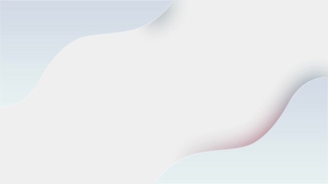 Neomorphism abstract background with soft curved frame and moving gradients blur. Seamless loop animation with clean copy space for presentations, titles, social media and promotional graphics.