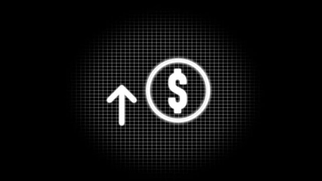 Growth and profit symbolized by upward arrow and dollar sign in