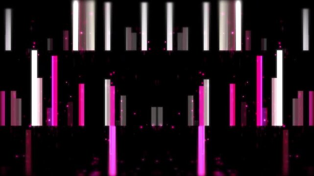 VJ Loop Neon Light Bars Motion Graphic Reacting to Music Equalizer Video Background