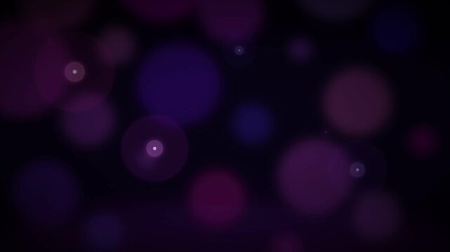 Moody Night City Out-of-Focus Neon Bokeh Circles in Vivid Violet, Magenta Pink, and Indigo Floating Smoothly on Dark Background for Atmospheric Urban Nightlife and Music Video Overlays