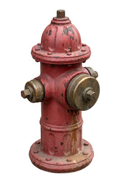 Cast iron fire hydrant isolated on a transparent or white background. Professional emergency response water supply, extreme hazard safety and urban rescue operation equipment.