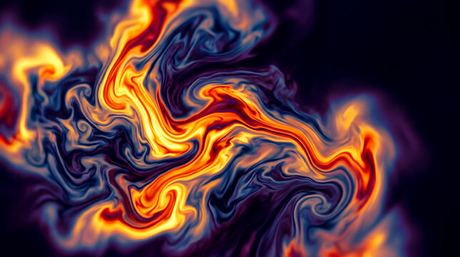 Thermal heat map abstract swirling red orange yellow blue purple background stock