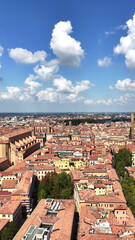 Bologna Italy City View Historic Towers Aerial Drone HD Image © Guy
