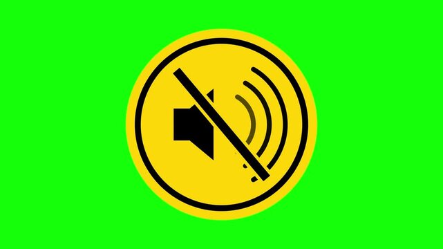 Mute Speaker Icon Toggle Animation on Green Screen