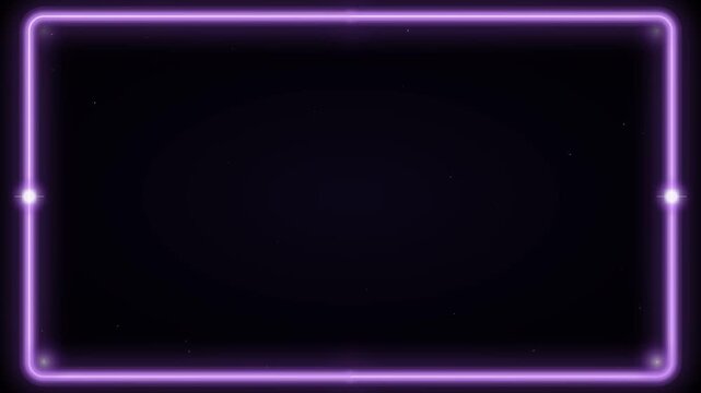 Minimalist Glowing Neon Line Frame in Soft Lavender and Crisp White Tracing Rounded Rectangle Borders on Black Background for Clean Lower Thirds and Corporate Video Presentation Callouts