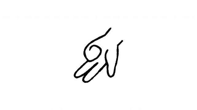 Animated doodle icon of a catcher showing finger hand signals for pitch strategy.