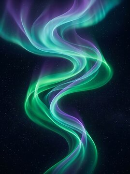Vibrant Northern Lights Glowing In Starry Night Sky Aurora Borealis