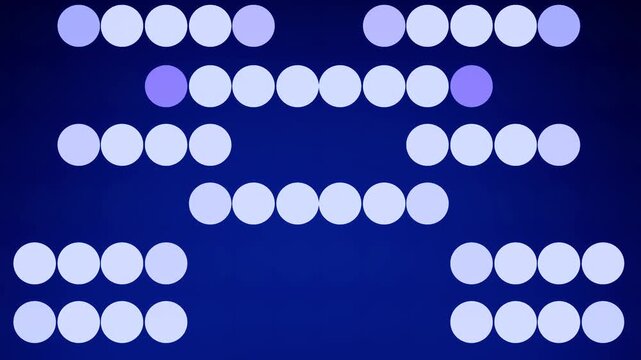 Loose Formation of Periwinkle Beads Scattered on Deep Navy