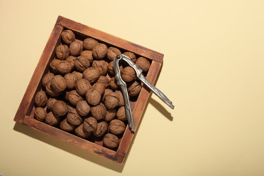 walnuts on the background