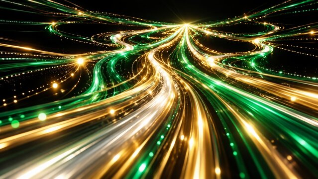 Green and Gold Light Highway
