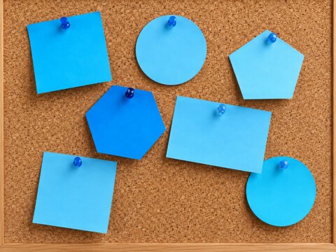 Blue Blank Notes in Mixed Shapes