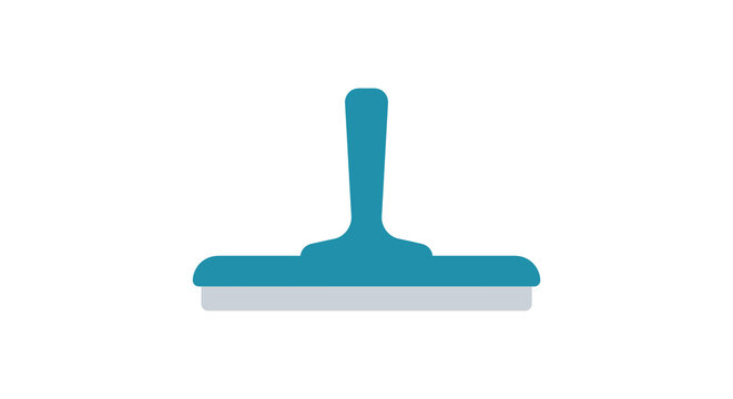 Blue window squeegee illustration on a white background featuring a simple design