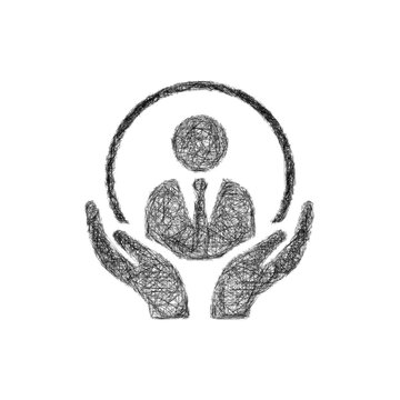 Sketch monochrome insurance agent logo design