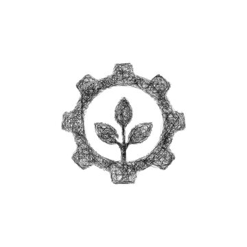 Monochrome sketch fertilizer manufacturing company logo design