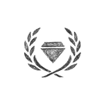 Black and white sketch luxury goods company logo design