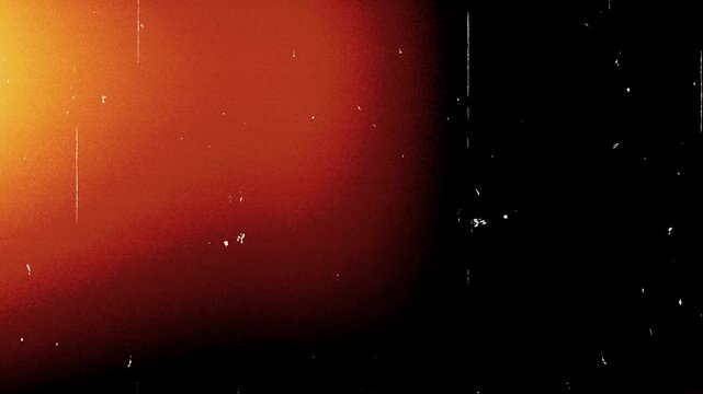 Yellow Orange Light Leak Flare and TV Noise Transition Alpha Channel Loop Animation, Warm Glowing Vintage  Overlay Film and Video Editing Motion design element