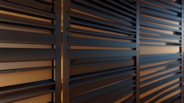 Abstract background featuring dark parallel slats with warm soft