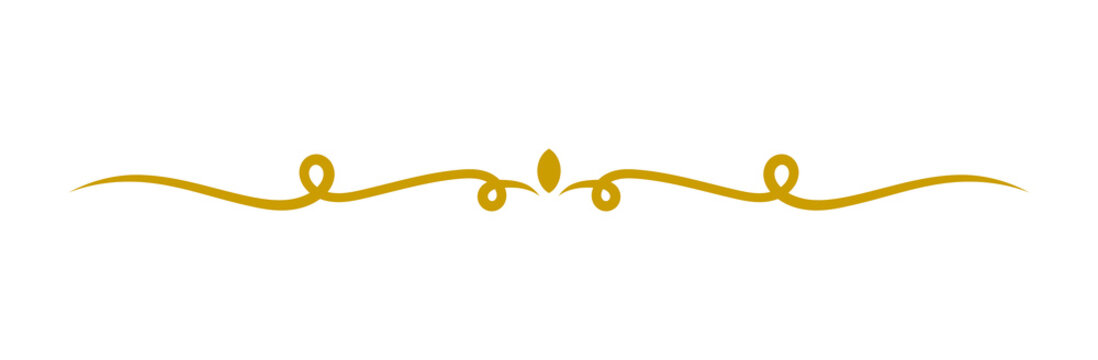 Elegant golden ornamental flourish divider with center accents