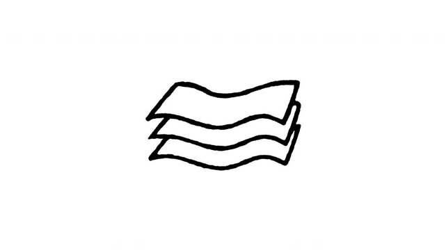 Animated doodle icon displaying multi-ply paper tissue layers for extra strength and softness.