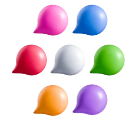 Round speech bubble icons in various colors isolated © Yingko